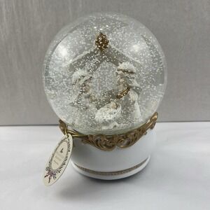Wellesley Manor Nativity Scene Snow Globe Music Working 6 Inch Jesus Holy Family